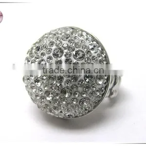 Crystal Stud Puffy Round Stretch Ring thumbnail-1