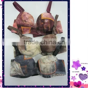 Jean Print One Piece Girls Underwear Bra thumbnail-1