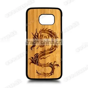 Newest Model for PC/TPU & Wood Laser Engraving Phone Case With Press Key for Samsung Galaxy S6 thumbnail-1