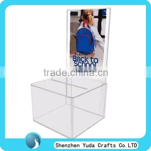 Durable Clear Large Donation Box Convenient Acrylic Box Wholesale Price thumbnail-1