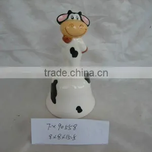 Ceramic Dinner Bell With Cow Design thumbnail-1