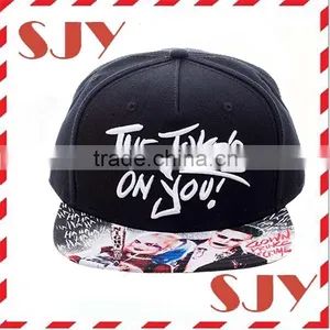 Flat Top Custom 3d Embroidery Flat Bill Snapback Hats thumbnail-1