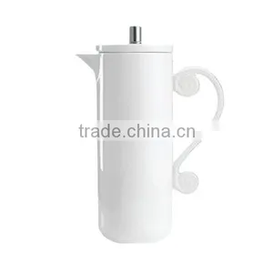 Unique Custom White 32oz Ceramic French Coffee Press With Ceramic Lid thumbnail-1