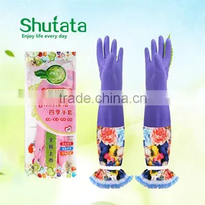 Kitchen Cleaning Washing Household Dishes Thickened Long Waterproof Gloves Daily Protective Emulsion thumbnail-1