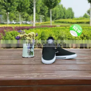 Black Canvas Slip-on Shoes Wholesale thumbnail-1