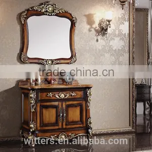 Antique Style Sanitary Ware,Vintage Wood Carved Bathroom Vanity With Single Sinks WTS303 thumbnail-1