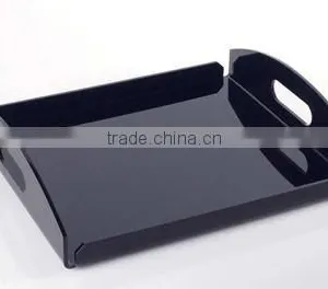 Wholesale Classic Black Custom Acrylic Multipurpose Tray Acrylic Dry Food Serving Tray Acrylic Sushi Tray thumbnail-1