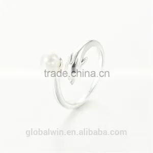 Engagement Gift Freshwater Pearl Solid Silver Rings For Sale thumbnail-2