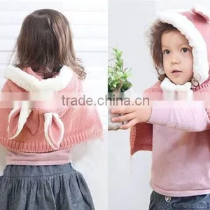 Children Rabbit Winter Hooded Scarf Hat thumbnail-1