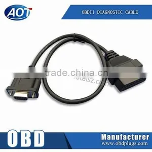 OBD2 16PIN TO DB9 RS232 Black Plastic Cable for Car Diagnostic Adapter Scanner thumbnail-1