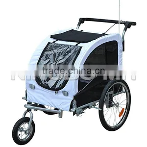 Black 2in1 Double Pet Bike Trailer and Stroller thumbnail-1