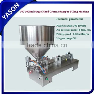 100-1000ml Single Head Horizontal Pneumatic Paste Filling Machine 1000 ml Stainless Steel Sauce Shampoo Cream thumbnail-1