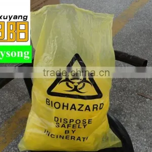 HDPE Materials Yellow Color Disposable Plastic Medical Biohazard Bag thumbnail-1