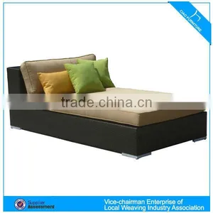 HOT!! Fashion Stackable Outdoor Rattan Sun Bed Black Round Wicker Outdoor Daybed CF842 thumbnail-1