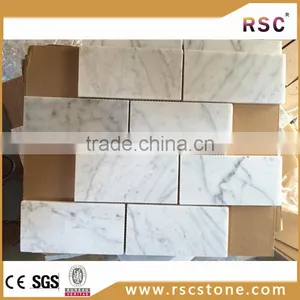 Strip White Marble Mosaic Tile thumbnail-1
