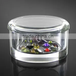 Beautiful New Design Round Crystal Jeweled Trinket Box thumbnail-1