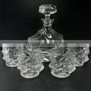 900ml Glass Whiskey Decanter With Special Shape Glass Wine Decanter, Glass Decanter thumbnail-1
