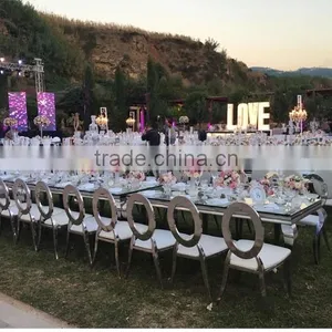 Moveable Mirror Galsss Party Dining Table /wedding Dining Table thumbnail-1