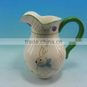 Painted Easter Rabbit Decors Ceramic Water Pot thumbnail-1