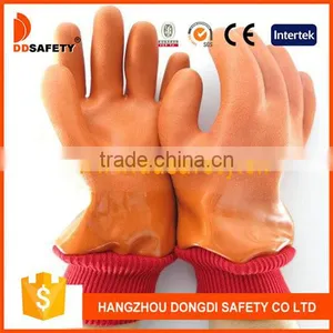 DDSAFETY Orange Pvc Smooth Finished Glove With Acrylic Boa Liner thumbnail-5