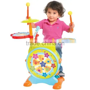 Dongguan Toys Kids Electronic Toy Drum Set With Adjustable Sing-along Microphone and Stool From Factory thumbnail-1