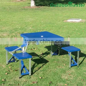 Outdoor Portable 4 Seats Camp Suitcase Folding Picnic Table thumbnail-1