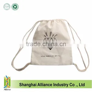 Organic Cotton Drawstring Bag Drawstring Backpack thumbnail-3