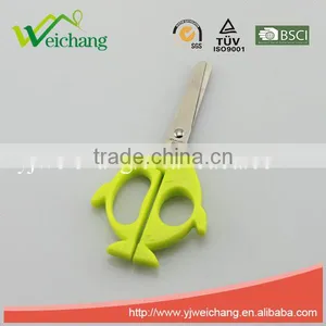 WCSC215 Premium Novelty Wholesale Soft Handle Colorful School Children Plastic Scissors Fish Shape Funny Shape New Handle Design thumbnail-1