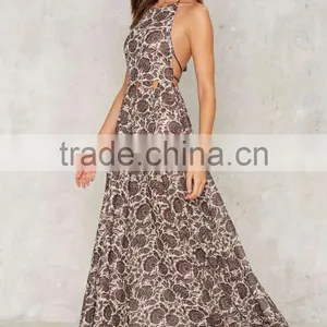2017 New Latest Designer One Piece Maxi Fashion Sexy Dress thumbnail-5