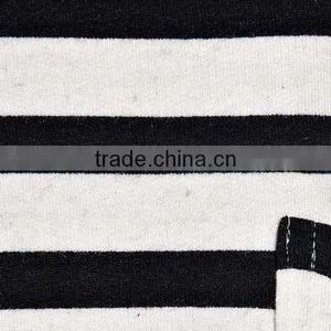 Shenzhen Winner Clothing Fashion Knitting3/4 Sleeve Black White Stipe T-shirt Manufacturer thumbnail-5
