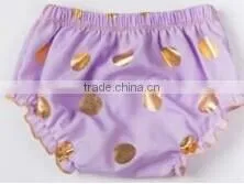 Wholesale Latest Design Girls Sequin Polka Dot Cotton Toddler Infant Shorts Baby Bloomers With Golden Dots thumbnail-4