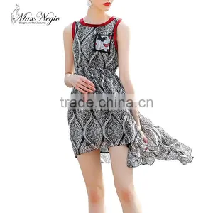Maxnegio Long Dress Chiffon New Style Irregular Hem Chiffon Beach Dress thumbnail-1