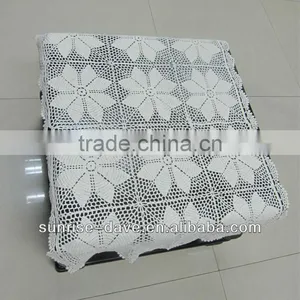 Wholesale White Crochet Cotton Tablecloth Embroidery Flower Pattern thumbnail-1
