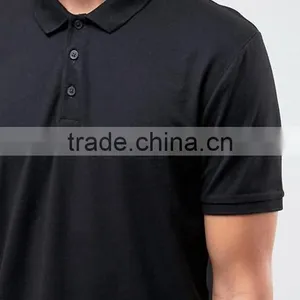 Factory Hot Sale Breathable Cotton Polo Collar Polo Shirt/Plain Black Machine Wash Polo Shirt thumbnail-3