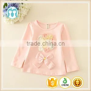 Fall and Winter in Stock 2015 Children's Clothing T-shirts for Girls Cartoon Undershirt Tops 5pcs/lot 100-140 Kids Clothes thumbnail-1