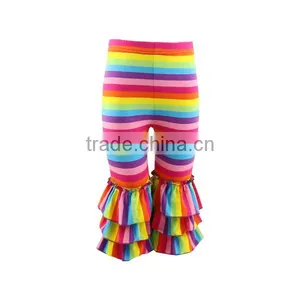 2017 Spring Fashion Valentine's Day Icing Pants Wholesale Cotton Triple Ruffle Baby Leggings Pants thumbnail-5