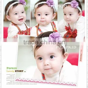 Fashion Baby Girl Hair Accessories Wavy Hollow Out Chiffon Flower Headband for Kids thumbnail-1