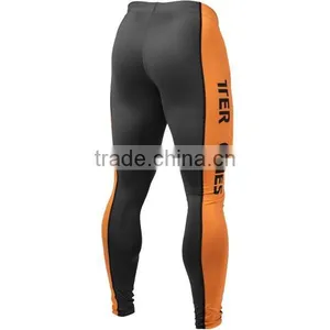 With Contrast Side Panels Mens Compression Wear Functional Tights thumbnail-3