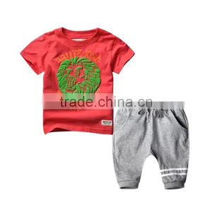 Wholesale Summer Cotton Printing Boys Kids Clothes Clothing Set thumbnail-4