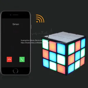 Mini Magic Cube Colorful Wireless Portable Bluetooth Speaker LED Flash Light With TF Card Handsfree thumbnail-2