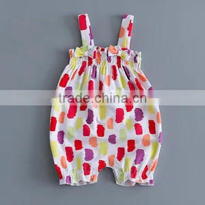 Summer Girls Baby Floral Romper Clothes Newborn Baby Printed Jumpsuit thumbnail-2