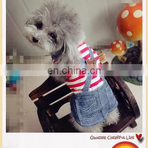 Pet Dog Cats Striped Pant Jumpsuit Clothes thumbnail-2