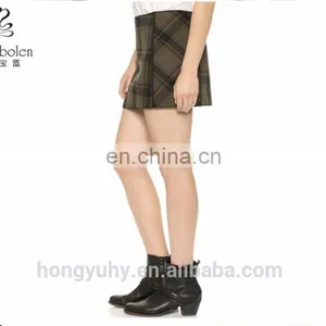 Cotton Mini Skirt, Fashion Girl's Plaid Mini Skirt 2014 thumbnail-1