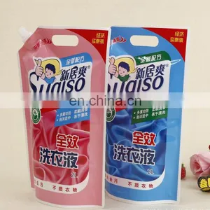 Customized Reusable Laundry Detergent Packaging Bag Spout Pouch Bag / Liquid Stand up Spout Pouch With Top thumbnail-5