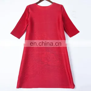 2017 Prints Flower Ladies Fashion Pleated Women Clothes Ladies Dress thumbnail-6