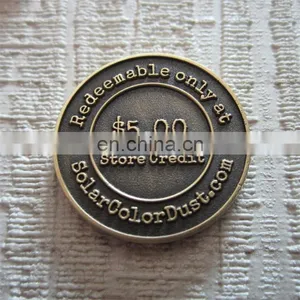 Antique Brass Engraved Old Coin With Custom Logo thumbnail-1