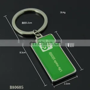 High Quality Rectangle Shape Customizable Metal Keychain thumbnail-4