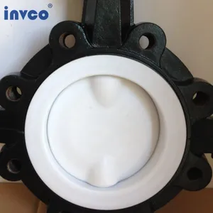INVCO Pneumatic Butterflyvalve PTFE Lined Lug Wafer Butterfly Valve for Strong Acid thumbnail-4