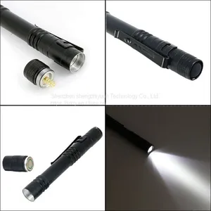 Aluminum Pen Light 1 Mode Lantern Portable Mini LED Flashlight Torch 300LM XPE-R3 Outdoor Camping Lamp for AAA Battery thumbnail-5