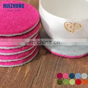 Wholesale Custom Logo Printed Felt Coaster/CupMat /CupPad thumbnail-2